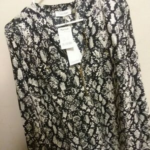 Calvin Klein Zip Up Long Sleeve Top